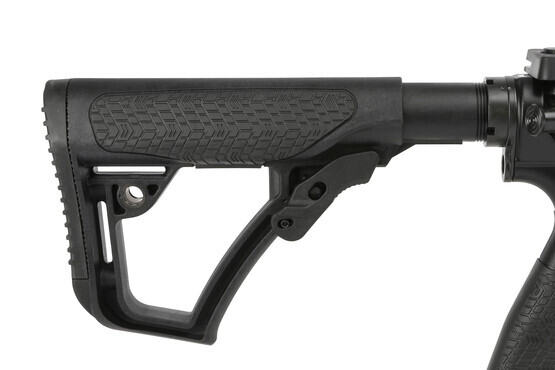 The Daniel Defense SBR MK 18 AR-15 comes with a collapsible carbine stock with rubber overmolded texture